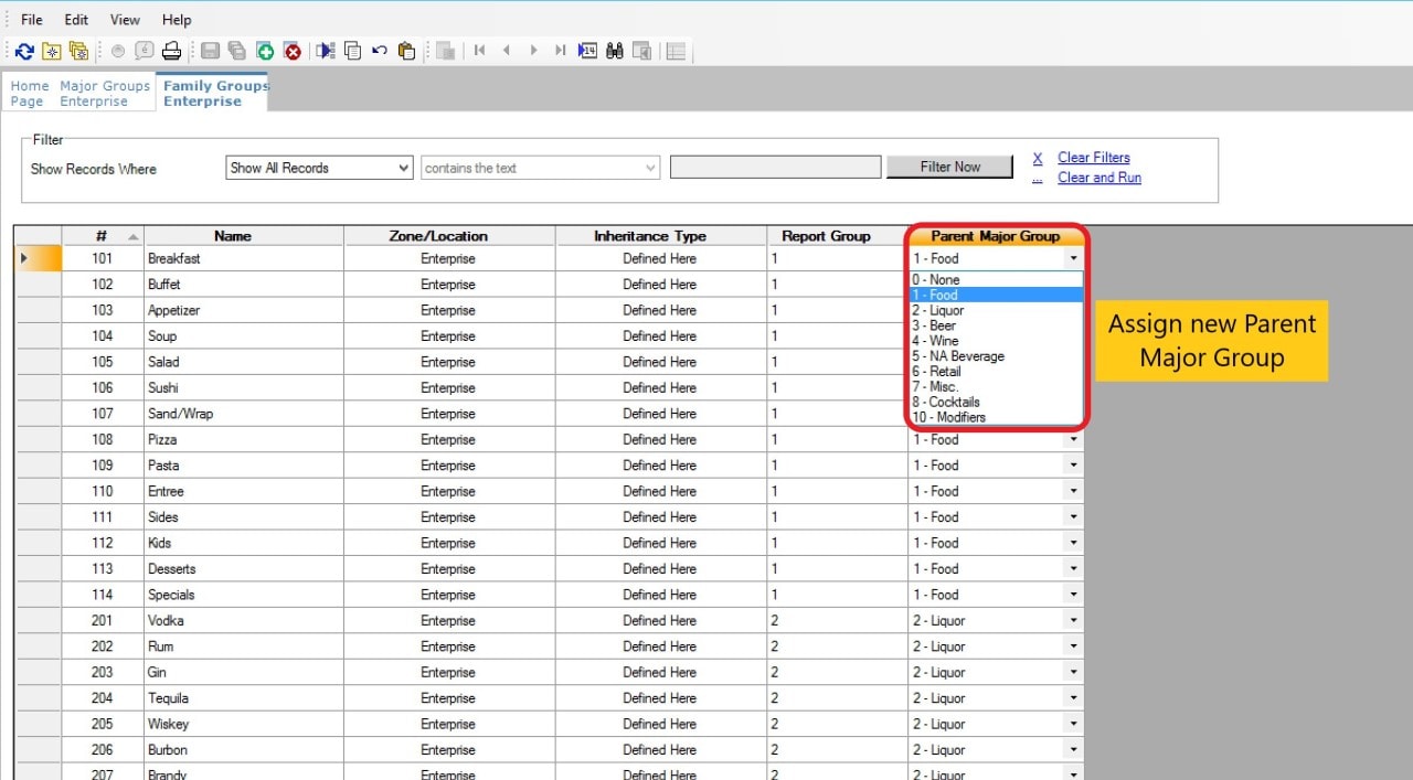 Major Groups and Family Groups in Micros Simphony 19 - SimSupport