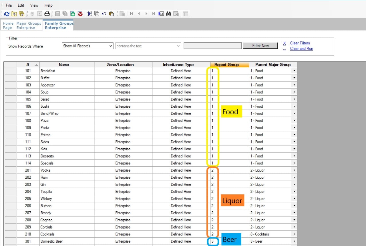 Reporting Group Names Major Groups and Family Groups in Micros Simphony 19 - SimSupport